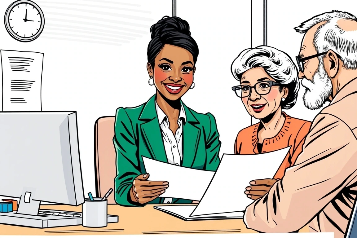 An education advisor consulting with a Nigerian family.