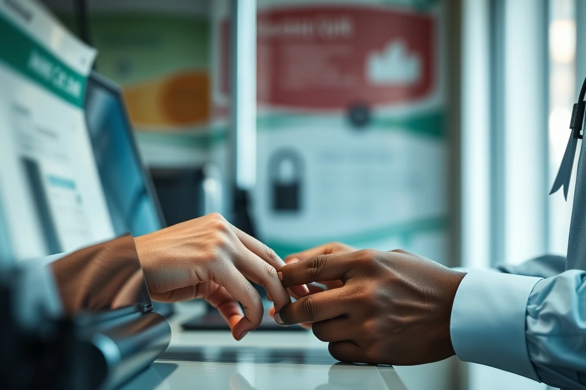 A secure direct bank transaction being processed.
