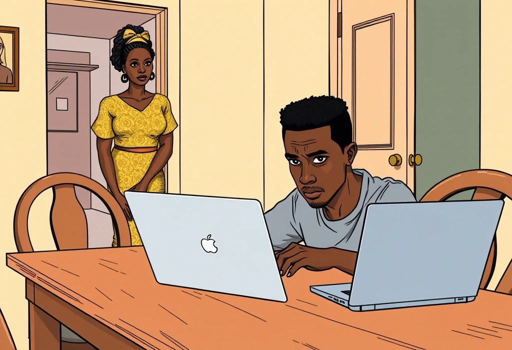 Kunle faces the harsh reality of visa sponsorship limits in his final months. — illustration from the story "The Pivot to Reality"
