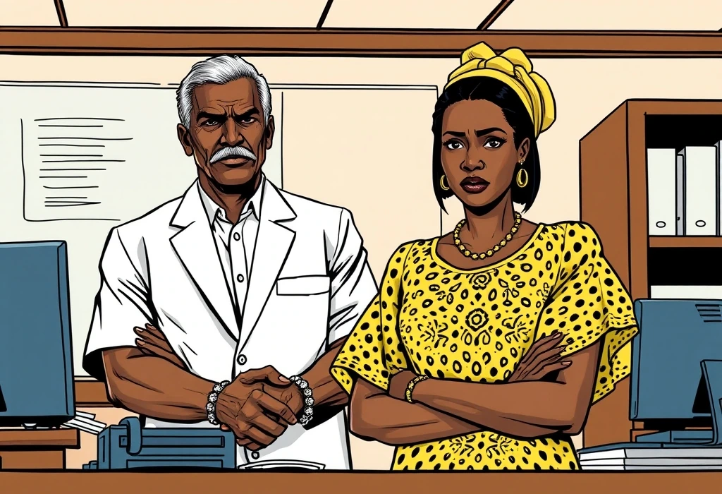 Florence demands written proof as the agent's professional facade begins to fracture. — illustration from the story "The Pivot to Reality"