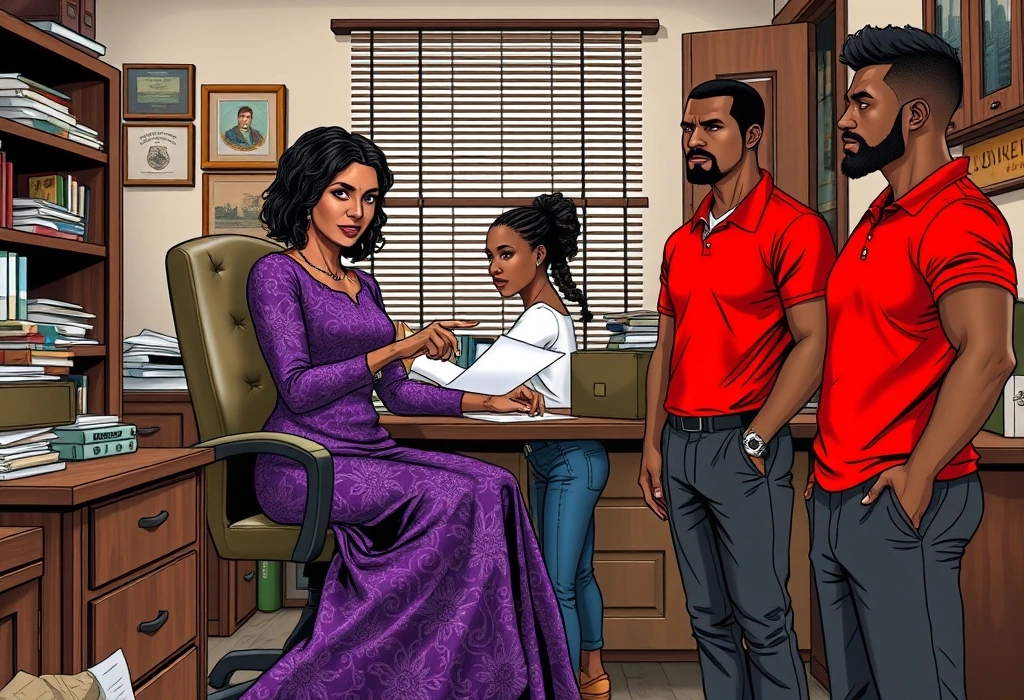 The Agent pressures Mrs. Okeke and Chioma to pay ₦800,000 immediately. — illustration from the story "The Contrast of Two Receipts"