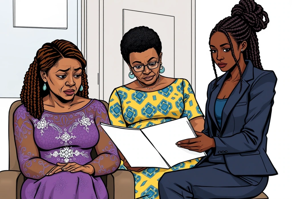 Amina Bello identifies the forged admission letter brought by Mrs. Okeke. — illustration from the story "The Contrast of Two Receipts"