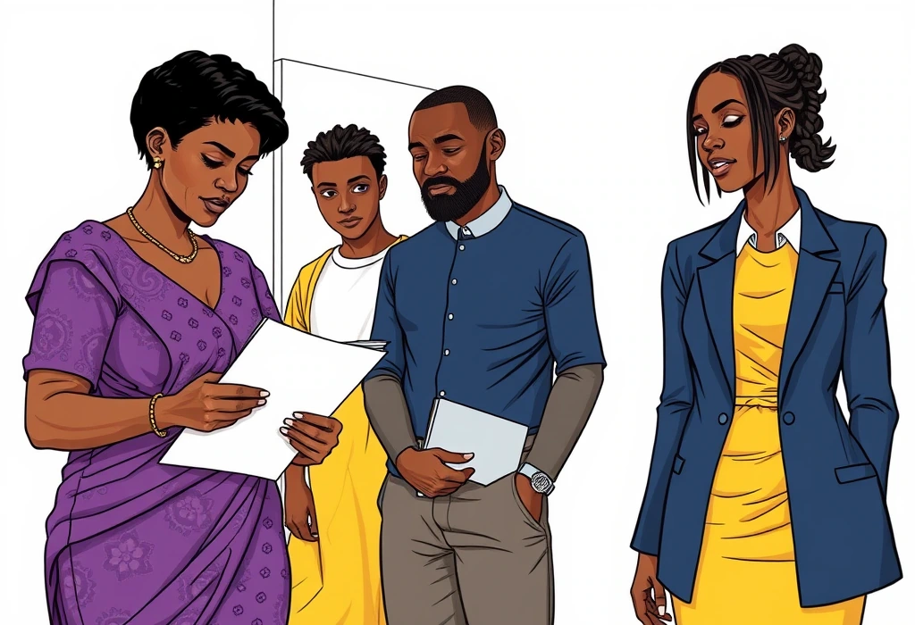 Kemi explains how secure university portals protect families from unauthorized third-party transactions. — illustration from the story "The Sunday Roast and the Missing Pounds"