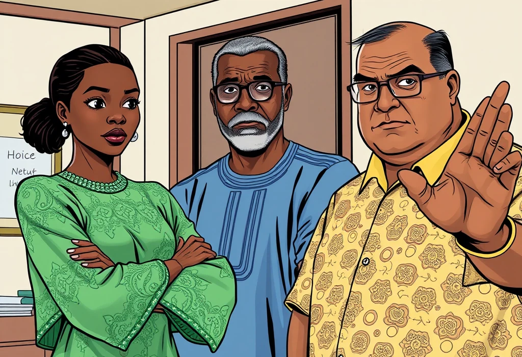 Clement questions the agent's high costs, receiving defensive and evasive answers. — illustration from the story "The Road Untravelled"