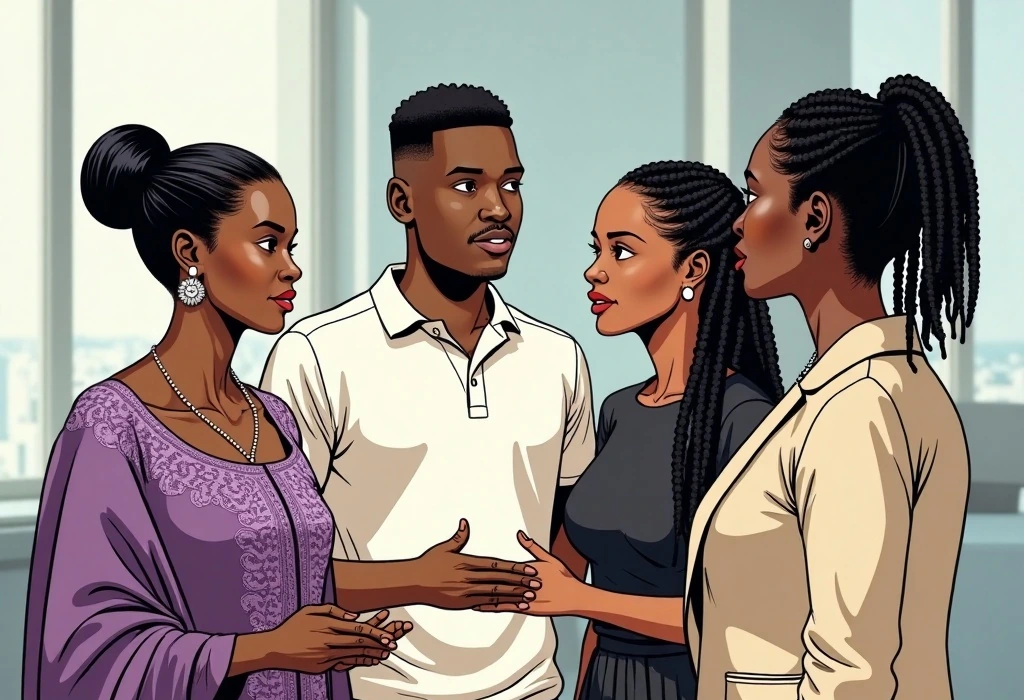 Chioma Egwu explains the advantages of the January intake. — illustration from the story "The Calendar on the Kitchen Wall"