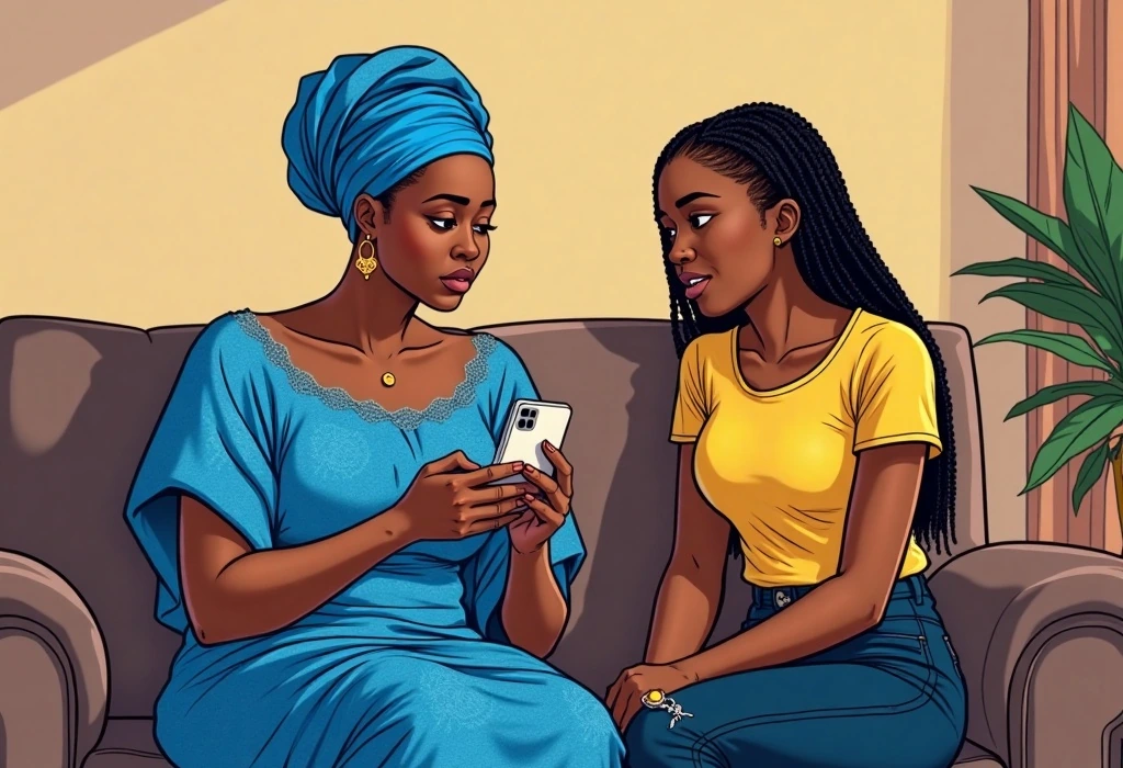 Busayo uses official databases to expose the Swedish fee falsehood. — illustration from the story "The Ilorin Calculation"