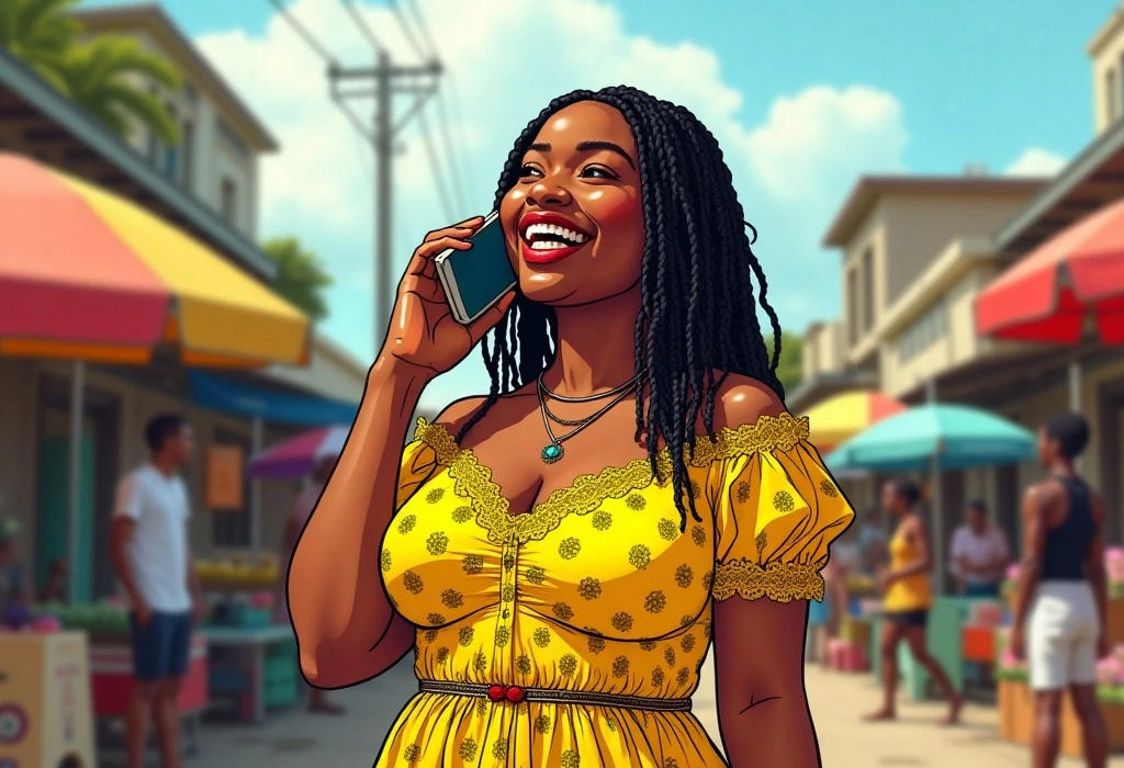 Ronke receives the news of Korede's successful admission. — illustration from the story "The Continental Shift"