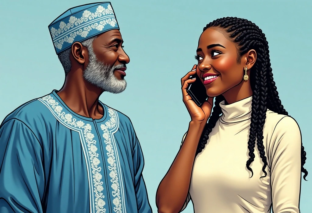 Zainab practices speaking naturally instead of memorising. — illustration from the story "The Three Phone Calls"