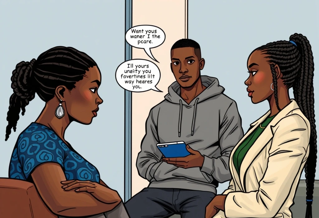 Amina explains how legitimate tuition payments are routed directly to schools. — illustration from the story "The Paperwork on the Dining Table"