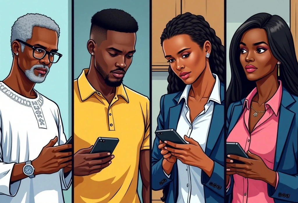 Sarah Adebayo introduces the family to the strategic advantages of studying in Ireland. — illustration from the story "The Voice Note from Dublin"