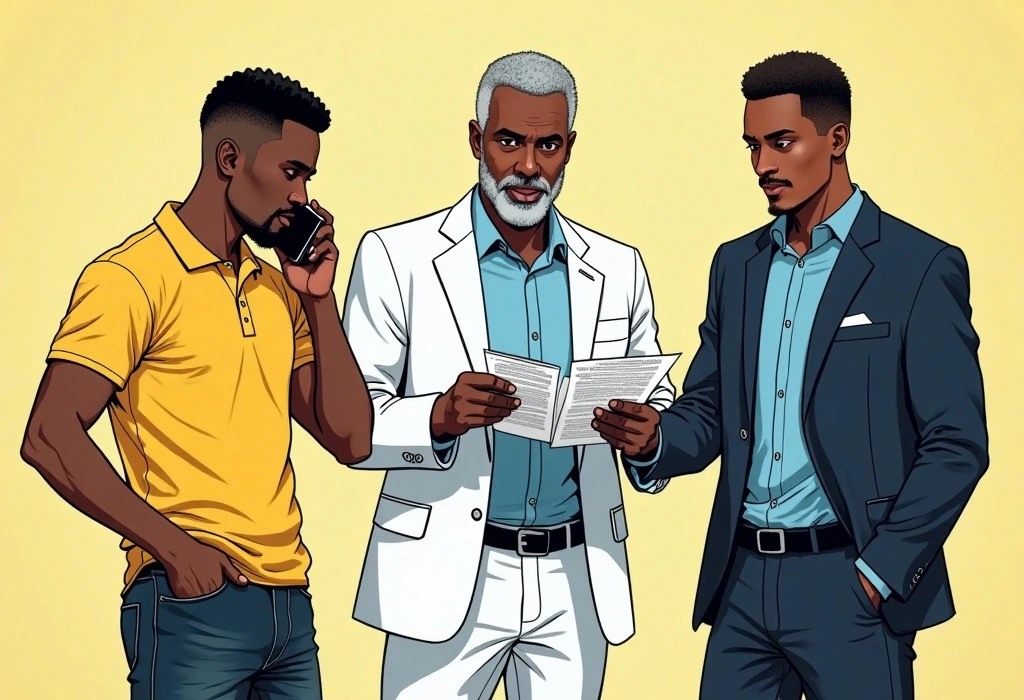 The family works with Tobi to document the additional funds correctly. — illustration from the story "The €1,904 Gap"