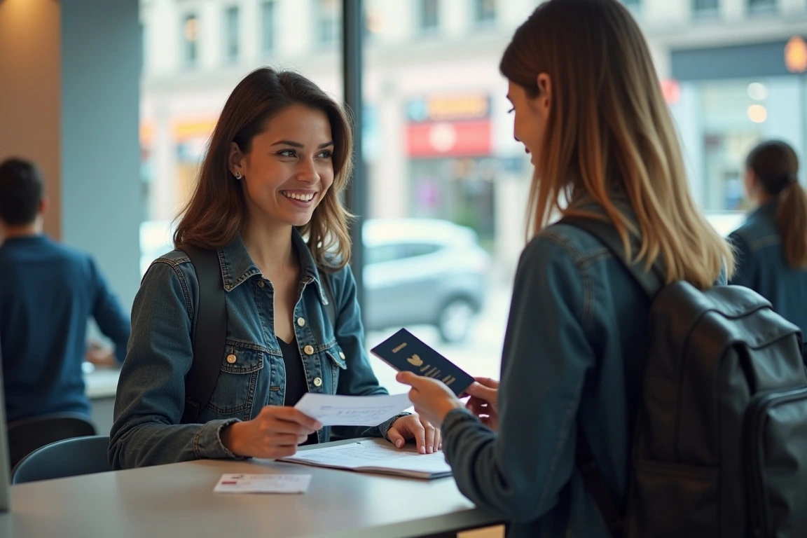 International student submitting documents to open a UK bank account.